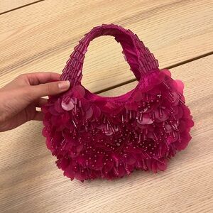 Pink Beaded Women's Handbag